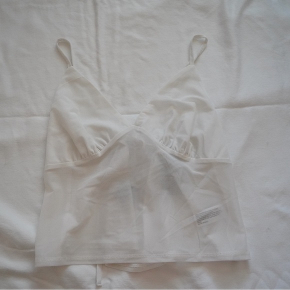 White Mesh Strappy Top - Picture 1 of 3